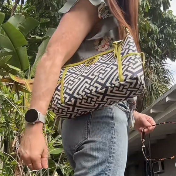 Spartina 449 Haig Point Simple Zip bag. Made of Linen and Leather EUC - Picture 2 of 14